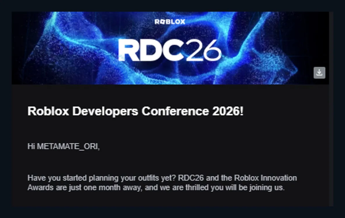RDC26 attendee communication received by METAMATE