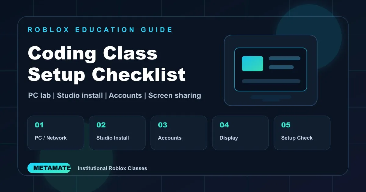 Roblox coding class preparation checklist thumbnail