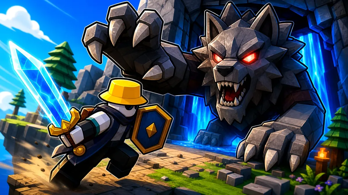 METAMATE original Roblox RPG wolf boss combat image